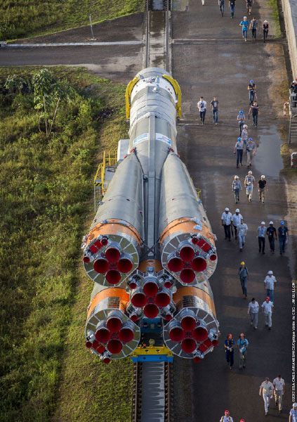 Transfer of Soyuz launcher - © ESA-CNES-ARIANESPACE/Optique Vidéo du CSG